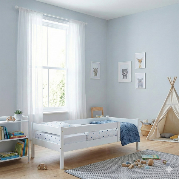 Підліткове дерев'яне ліжко в білому кольорі 80x190см9