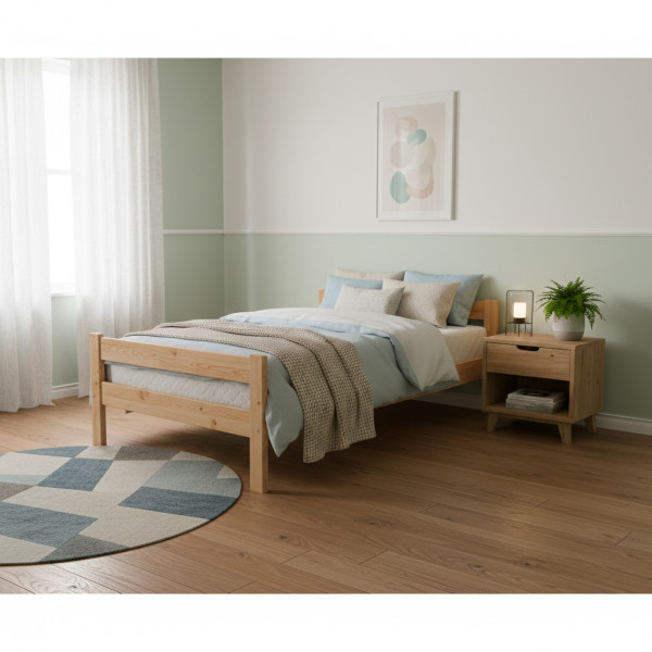 Підліткове дерев'яне ліжко в білому кольорі 80x190см16