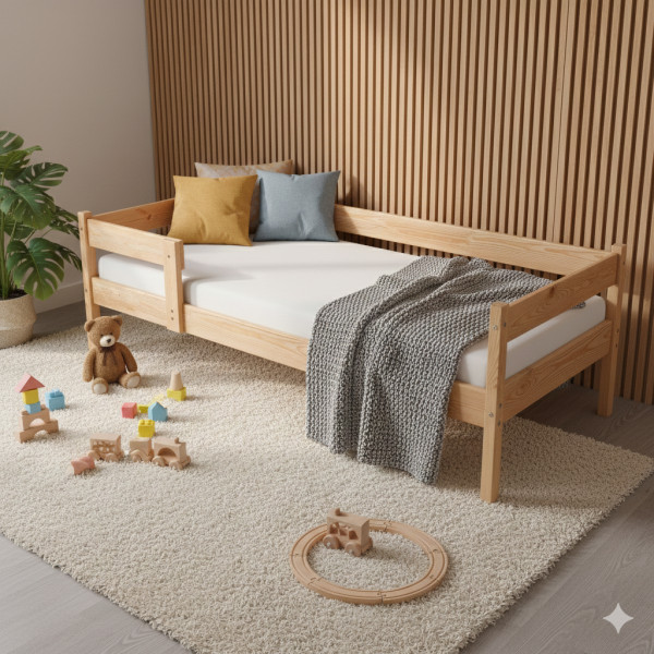 Підліткове дерев'яне ліжко в білому кольорі 80x190см20