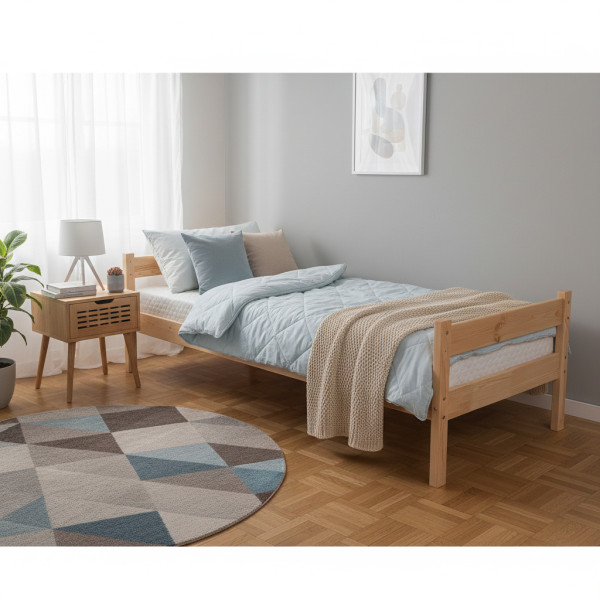 Підліткове дерев'яне ліжко в білому кольорі 80x190см22