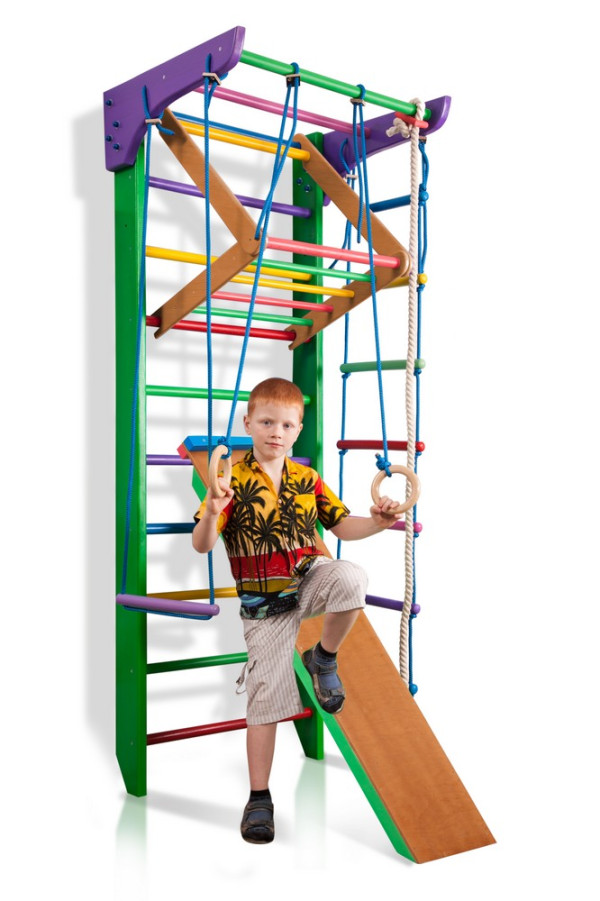 Шведська стінка в кольорі блакитний 0-24014