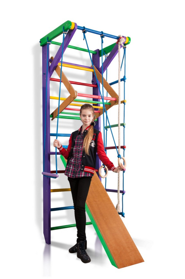 Шведська стінка в кольорі блакитний 0-2409