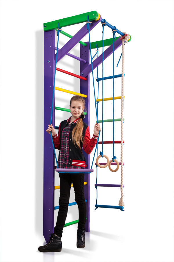 Шведська стінка в кольорі блакитний 0-24011