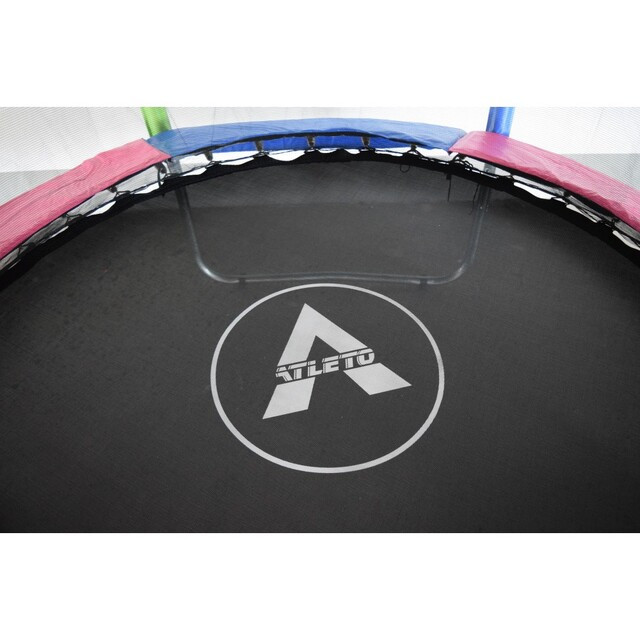 Батут Atleto  404 см з внутрішньою сіткою та драбинкою multikolor + в подарунок  м'ячик3