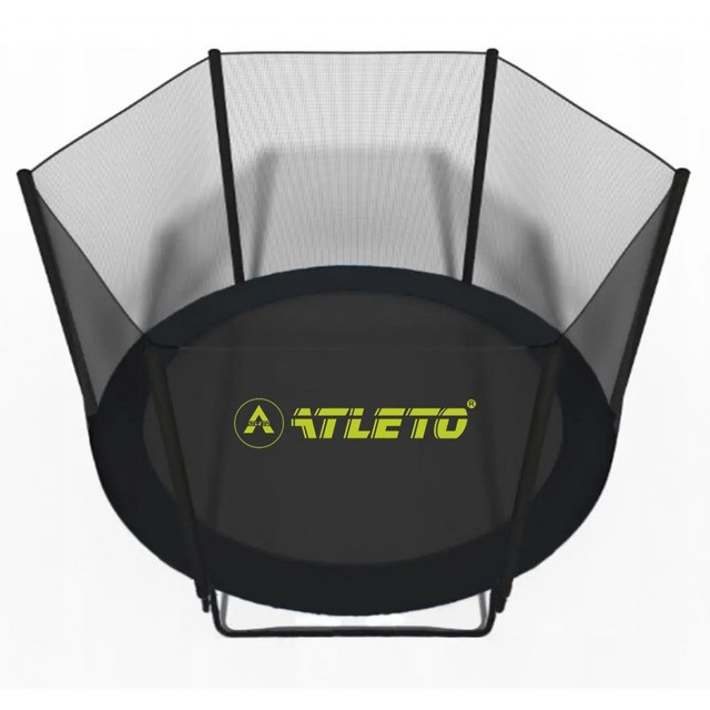 Батут з сіткою та драбинкою 252 см Atleto Black + подарунок  м'ячик3