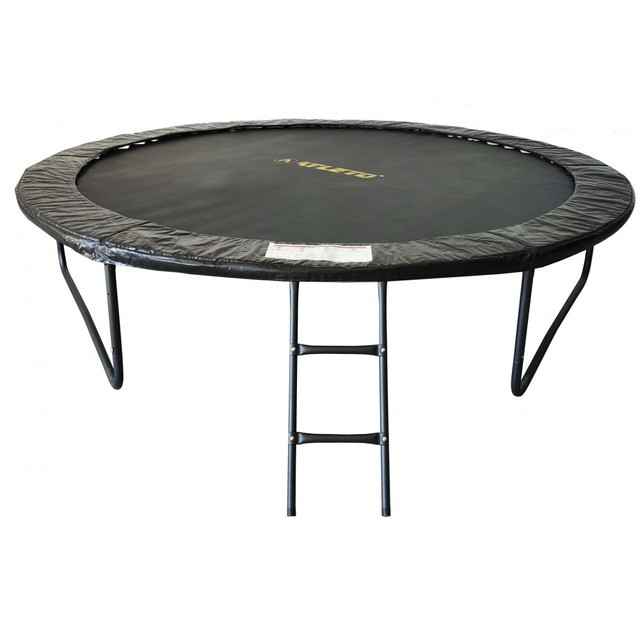 Батут з сіткою та драбинкою 312 см Atleto Black + подарунок  м'ячик7