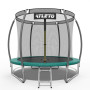 Батут дитячий 252 см з внутрішньою сіткою та драбинкою Atleto зелений + в подарунок  м'ячик15