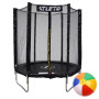 Батут дитячий з сіткою 183 см Atleto чорний  + в подарунок  м'ячик0