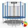Батут дитячий з сіткою 374 см Atleto синій + в подарунок  м'ячик2