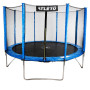 Батут дитячий з сіткою 374 см Atleto синій + в подарунок  м'ячик16
