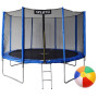 Батут дитячий з сіткою 374 см Atleto синій + в подарунок  м'ячик0