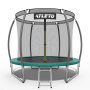 Батут дитячий 312 см з внутрішньою сіткою та драбинкою зелений + в подарунок м'ячик7