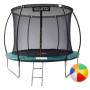 Батут дитячий 312 см з внутрішньою сіткою та драбинкою зелений + в подарунок м'ячик4