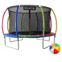 Батут Atleto 374 см з внутрішньою сіткою multikolor + в подарунок  м'ячик0