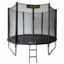 Батут з сіткою та драбинкою 312 см Atleto Black + подарунок  м'ячик2