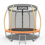Батут дитячий 252 см з внутрішньою сіткою та драбинкою оранжевий + в подарунок м'ячик5