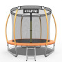 Батут дитячий 252 см з внутрішньою сіткою та драбинкою оранжевий + в подарунок м'ячик7