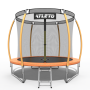 Батут дитячий 312 см з внутрішньою сіткою та драбинкою оранжевий + в подарунок м'ячик3