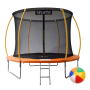 Батут дитячий 312 см з внутрішньою сіткою та драбинкою оранжевий + в подарунок м'ячик0