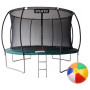 Батут 374 см з внутрішньою сіткою зелений + в подарунок м'ячик7
