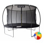 Батут 374 см з внутрішньою сіткою чорний + в подарунок м'ячик5