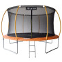 Батут 404 см з внутрішньою сіткою та драбинкою оранжевий + в подарунок м'ячик1