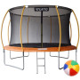 Батут 404 см з внутрішньою сіткою та драбинкою оранжевий + в подарунок м'ячик0