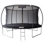 Батут 404 см з внутрішньою сіткою та драбинкою чорний + в подарунок м'ячик3