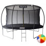 Батут 404 см з внутрішньою сіткою та драбинкою чорний + в подарунок м'ячик2