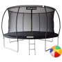 Батут 404 см з внутрішньою сіткою та драбинкою чорний + в подарунок м'ячик0