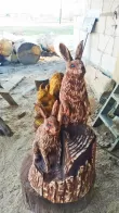 Зайцы – Деревянная скульптура1