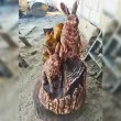 Зайцы – Деревянная скульптура0