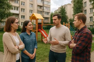 Как поднять тему установки площадки среди соседей?