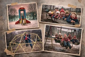 Почему в СССР детские площадки в основном делали из металла?